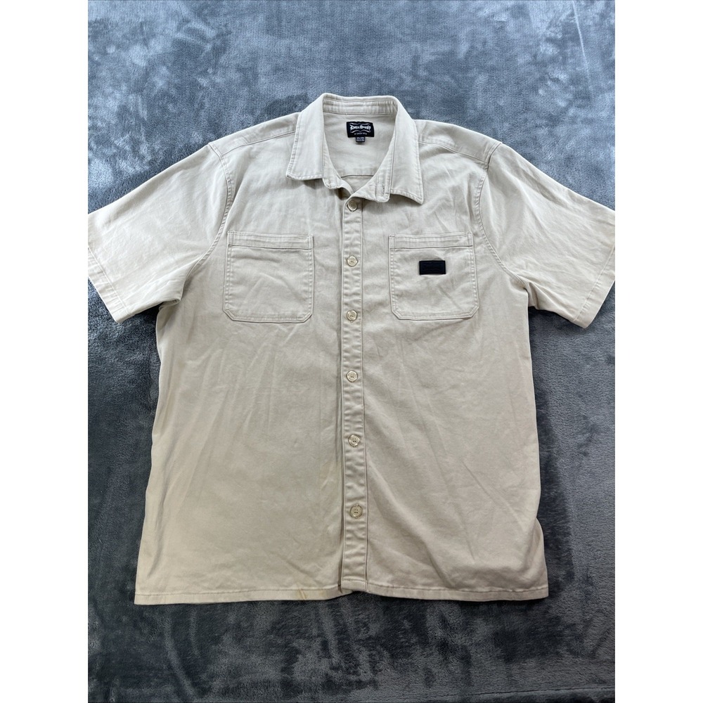 Dogg Supply by Snoop Dogg Men's 3XL Beige Woven Workwear Button Down Shirt